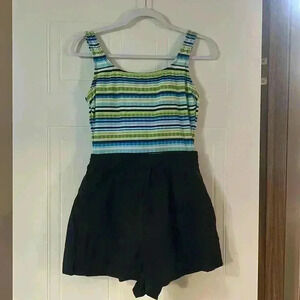 RARE Vintage 1980 Gabar bathing suit windbreaker material bottom‎ one piece